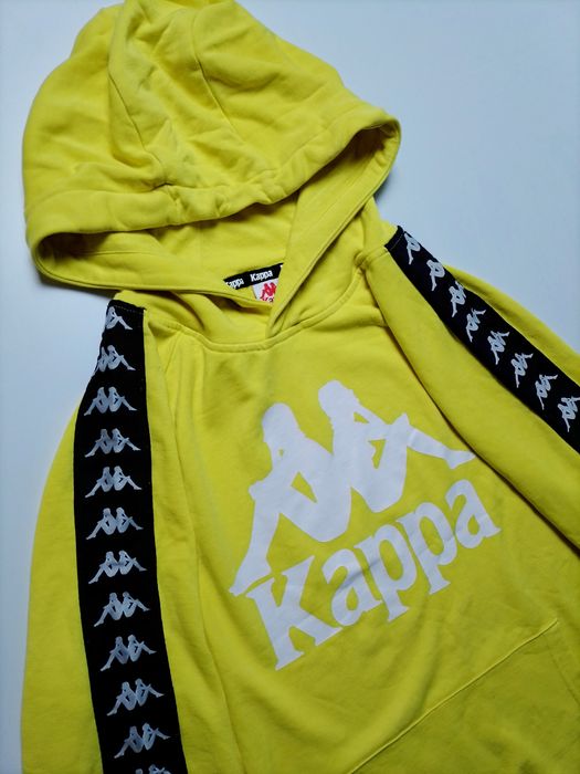 Оригінальне яскраво жовте худі Kappa на лампасах