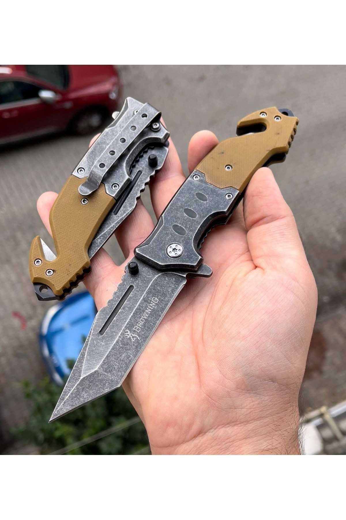 Nóż scyzoryk TAKTYCZNY BROWNING survival myśliwski TANTO BR3