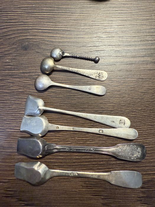 Lyzeczki do przypraw soli srebro francja niemcy austria anglia xix w