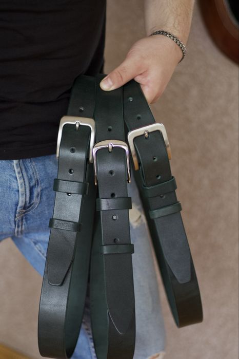 Ремінь чоловічий шкіряний ручної роботи. Мужской ремень кожаний