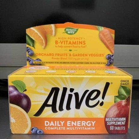 Alive США Комплекс мультивитамины и мультиминералы, витамины, 60 табл