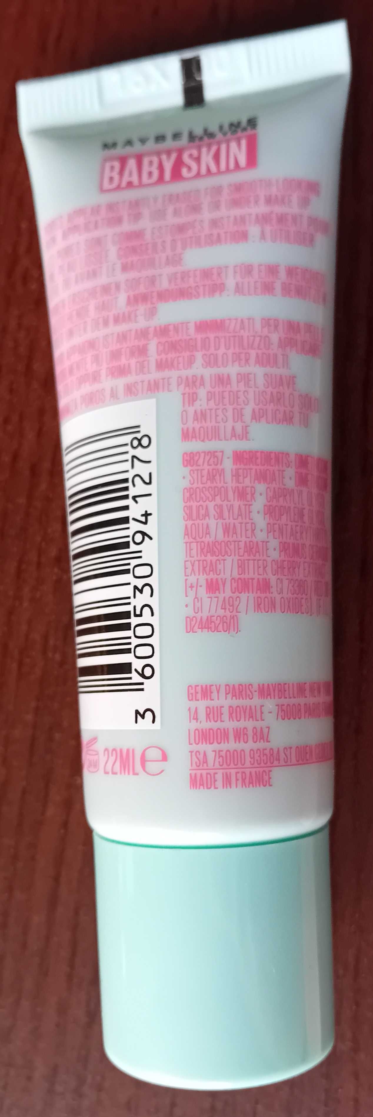 Maybelline - baza pod makijaż żelowa, zwężająca pory, Baby Skin (22ml)