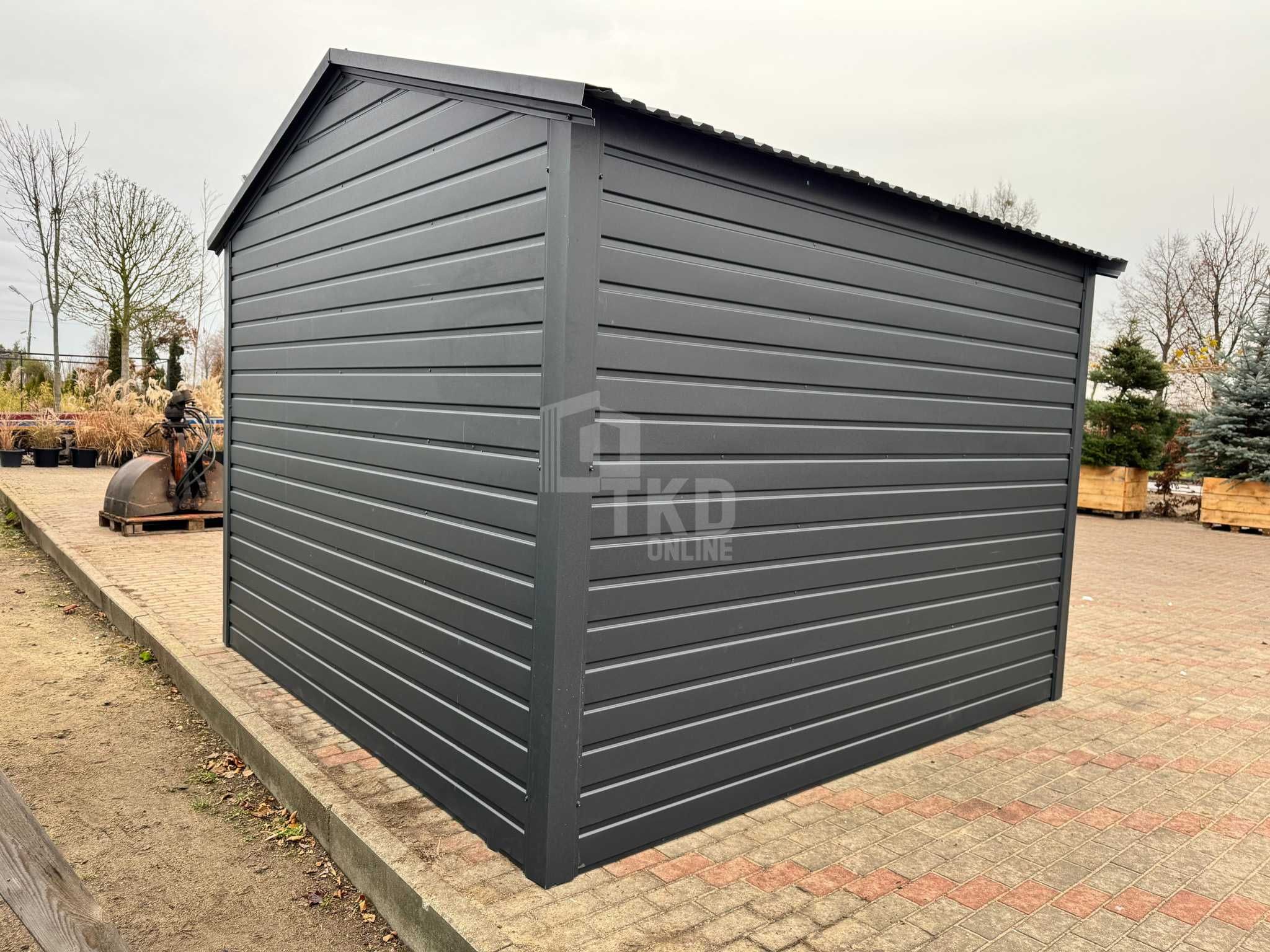 Schowek Domek Ogrodowy 3X3M Drzwi Okno Antracyt Dach Dwuspadowy Tkd317