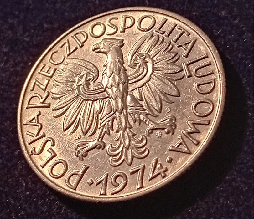 Moneta 5 zł Rybak 1974