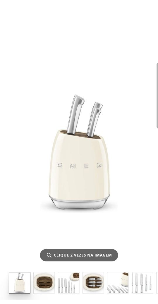 Bloco de Facas Smeg Beje
