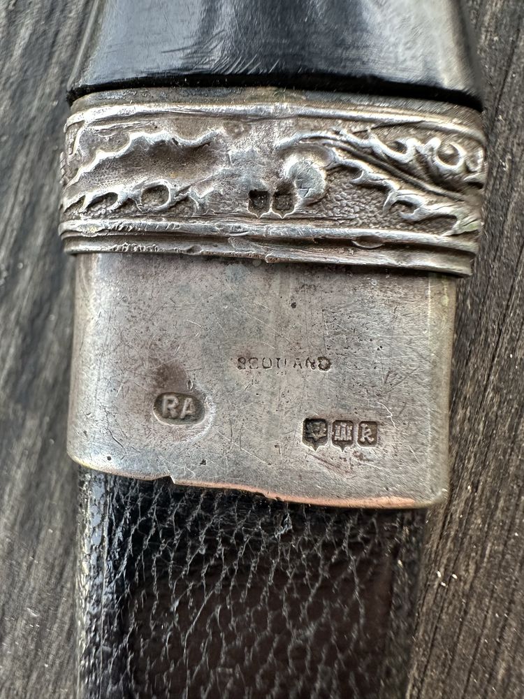 Nóż Szkocki Sgian Dubh - srebro sterling, Robert Allison, Glasgow 1908