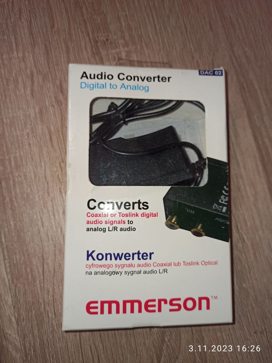 Konwerter audio digital analog sygnału Emmerson Toslink