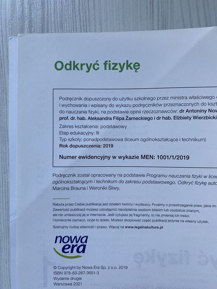 Podręcznik „Odkryć fizykę” 1, Nowa Era