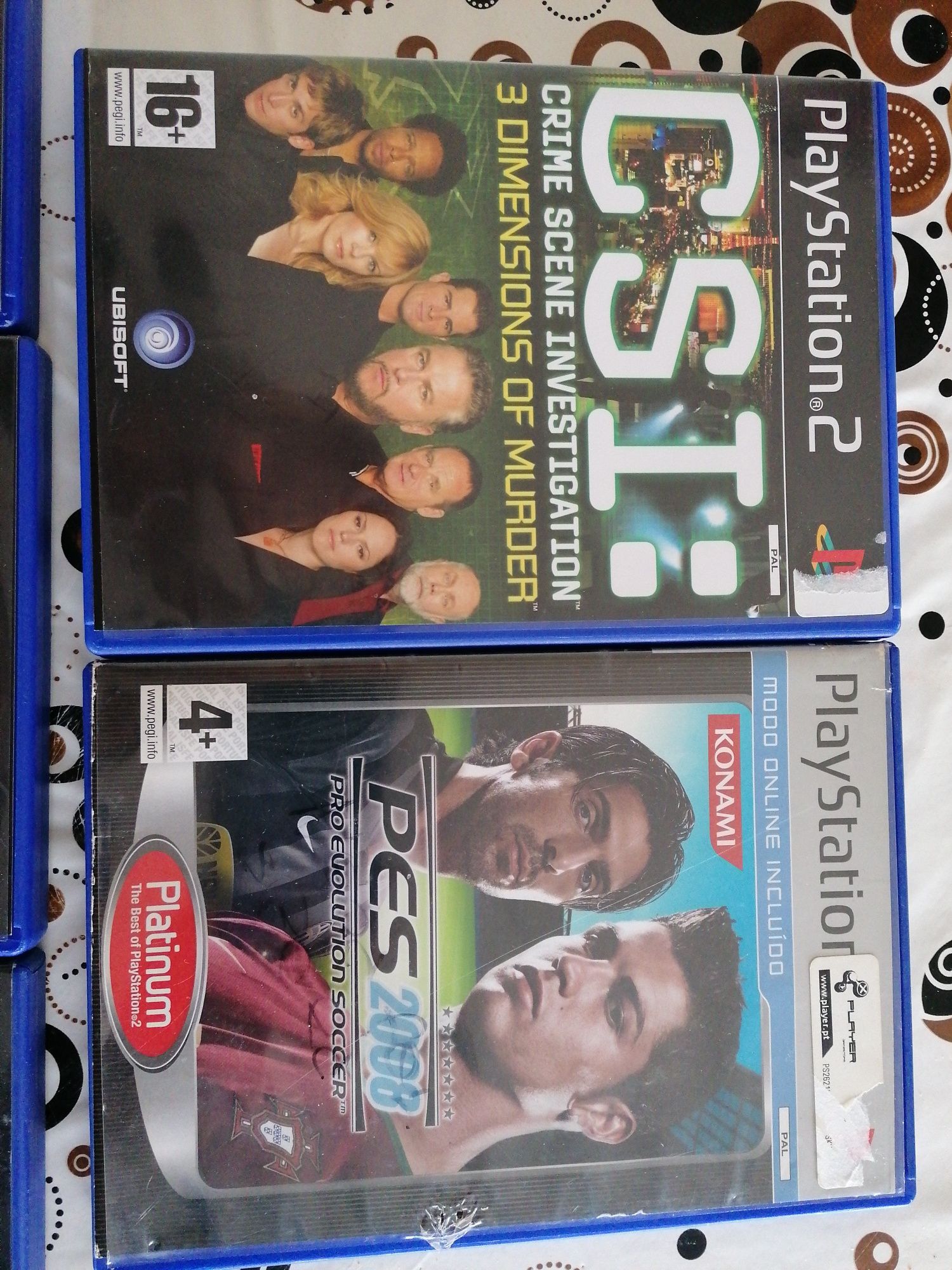 Jogos Playstation 2:  CSI e PES 2008