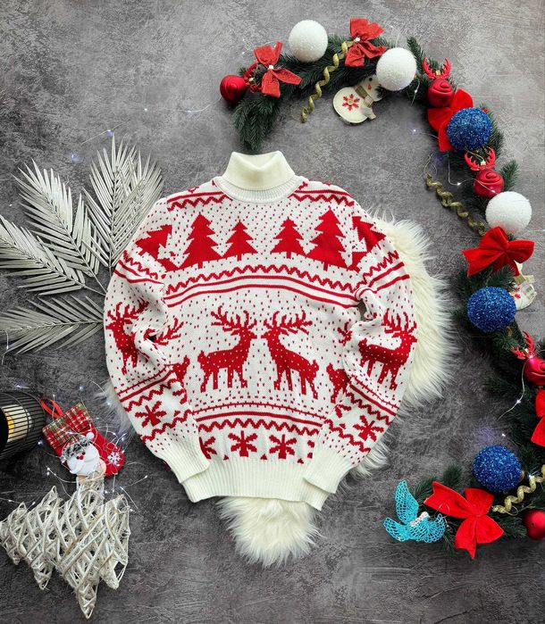 Новорічний светр,светр з оленями,парні новорічні светри, до XXL