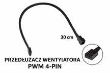 Przedłużacz Zasilania Wentylatora PWM 4-PIN 4pin 30CM FAN EXTENSION
