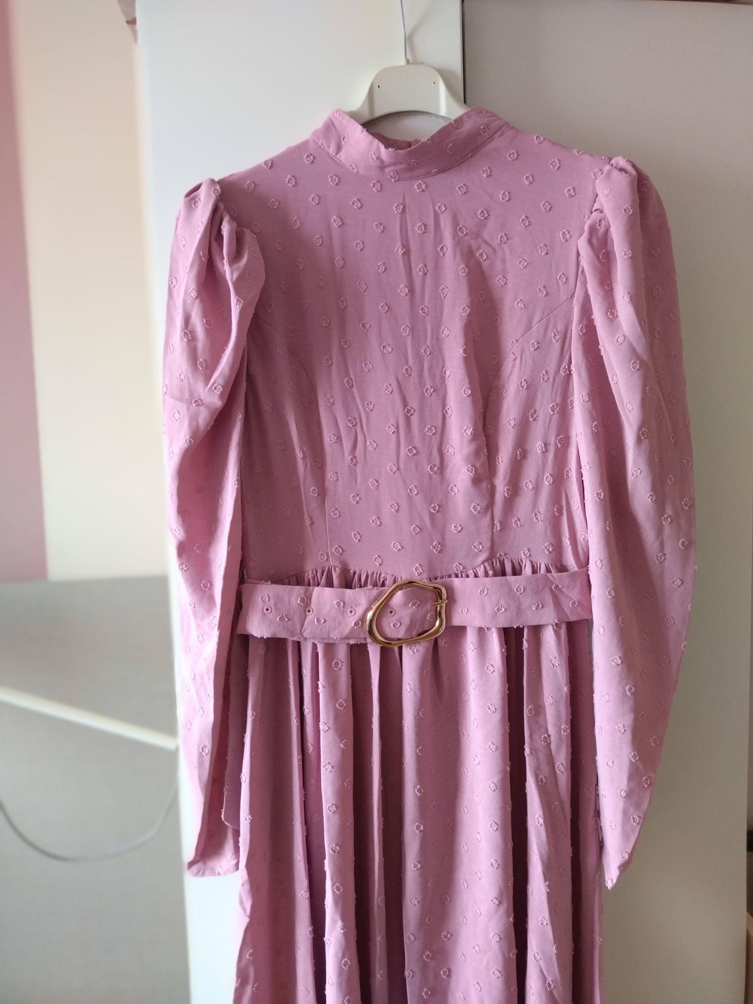 Piękna nowa sukienka liliowa midi retro vintage Shein rozm 36