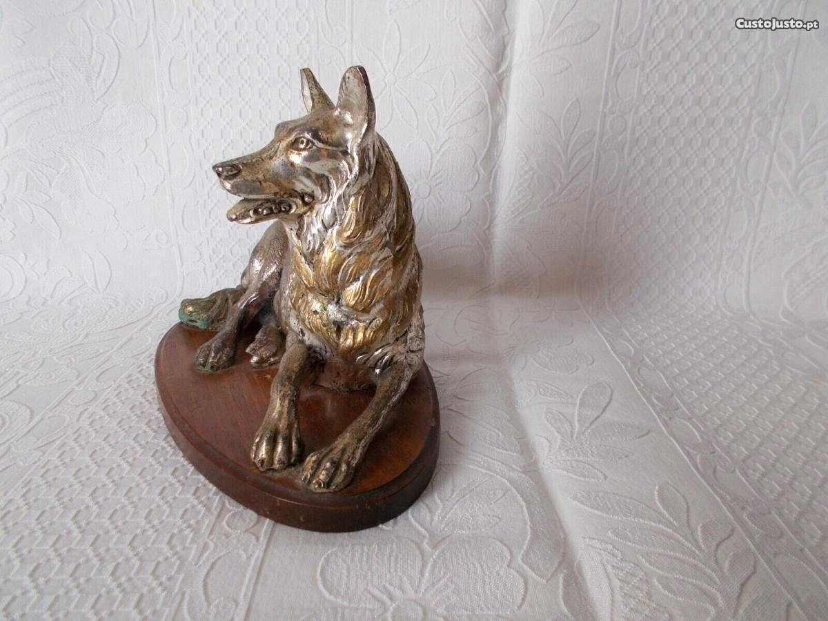 Cão Pastor Alemão. Escultura Figura Metal . Itália
