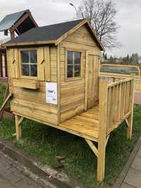 Cena z dostawą. Drewniany domek ogrodowy dla dzieci Tomek