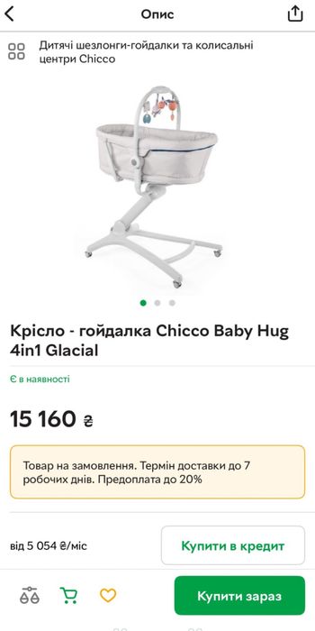 Кроватка стільчик chicco 4 в 1
