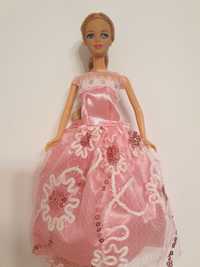 Suknia balowa dla Barbie bez kokardy na prezent dla dziewczynki