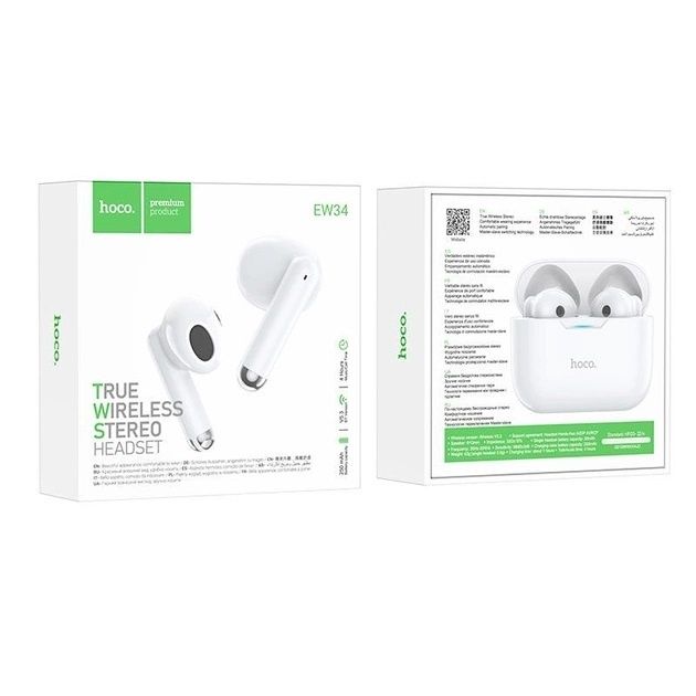 Наушники Hoco EQ1 Music guide true wireless BT headset White