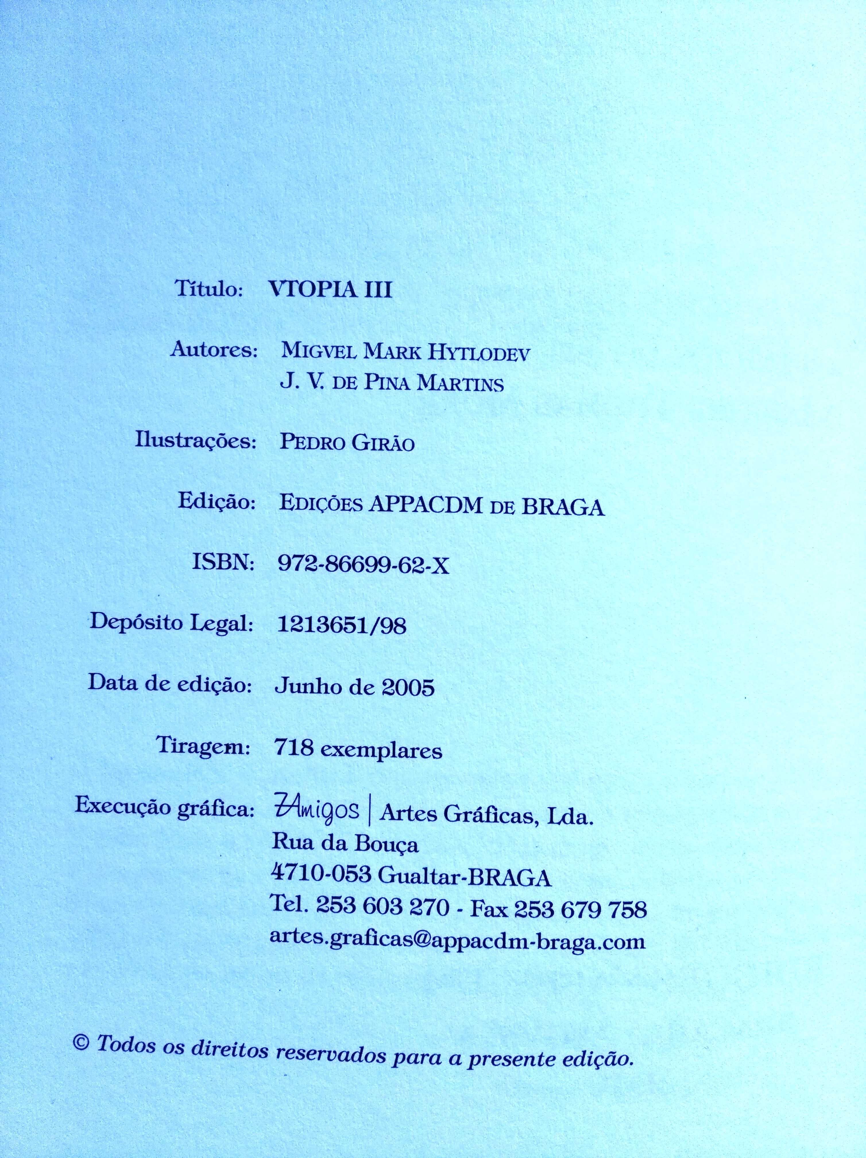 Livro, edição limitada: "Utopia III"