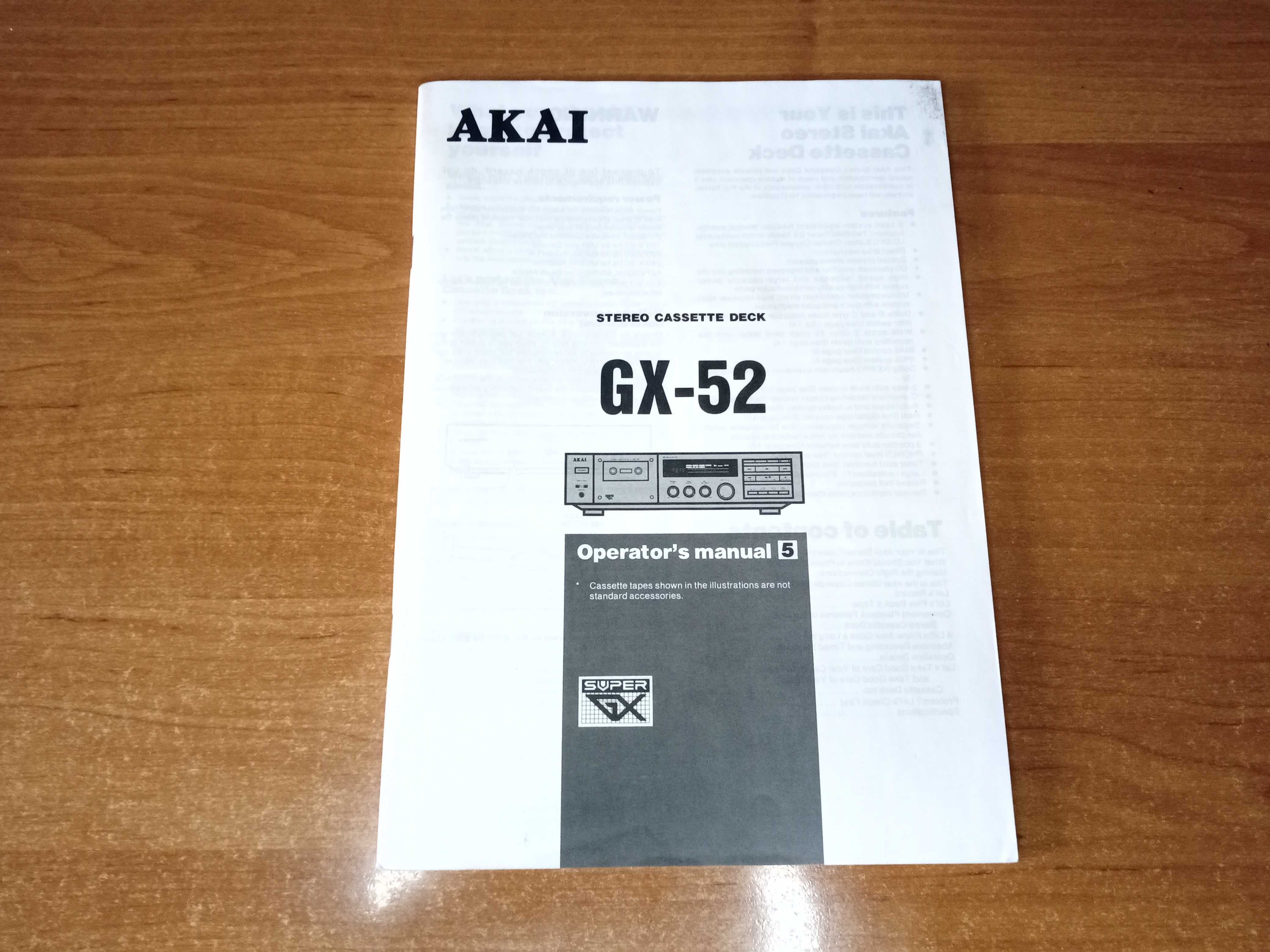 Akai GX-52 instrukcja obsługi magnetofonu