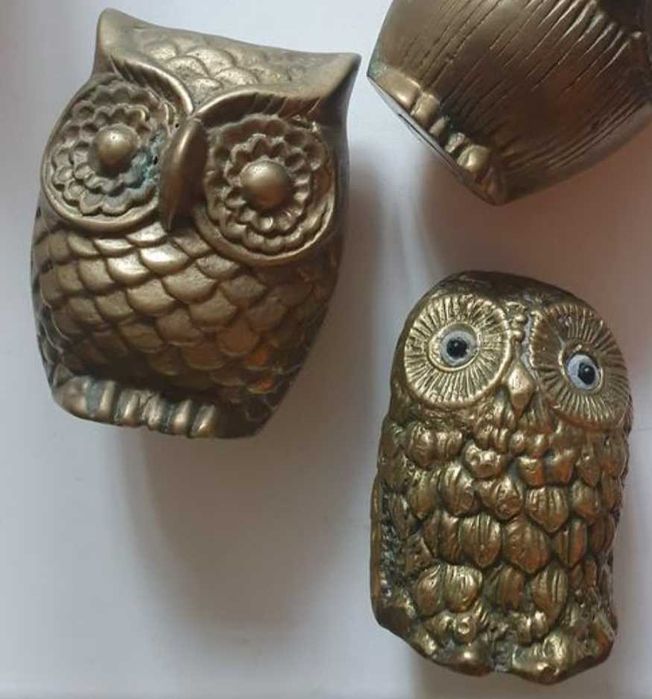 Бррнз. Сова  Статуэтки совы, бронза, набор