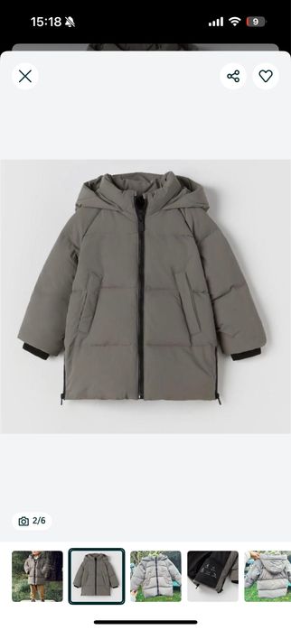 Дитяча зимова куртка zara пуховик пуфер водо-вітронепроникна