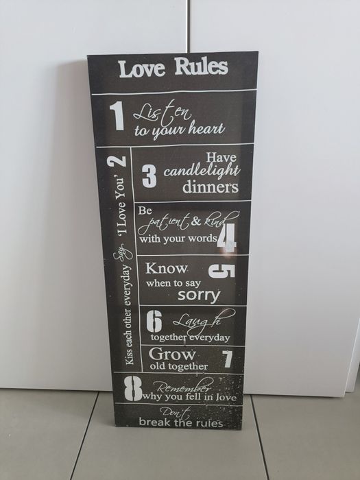 Painel decorativo "Love rules"