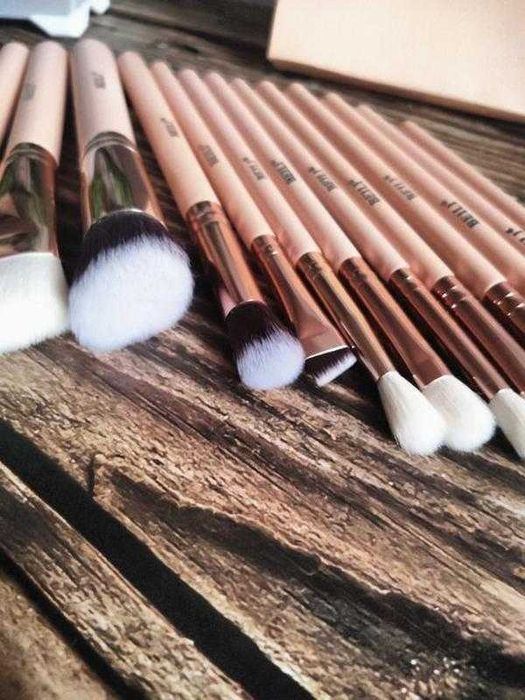 Кисті для макіяжу BEILI, набір 15 шт , професійні, м'які / Кисти набор