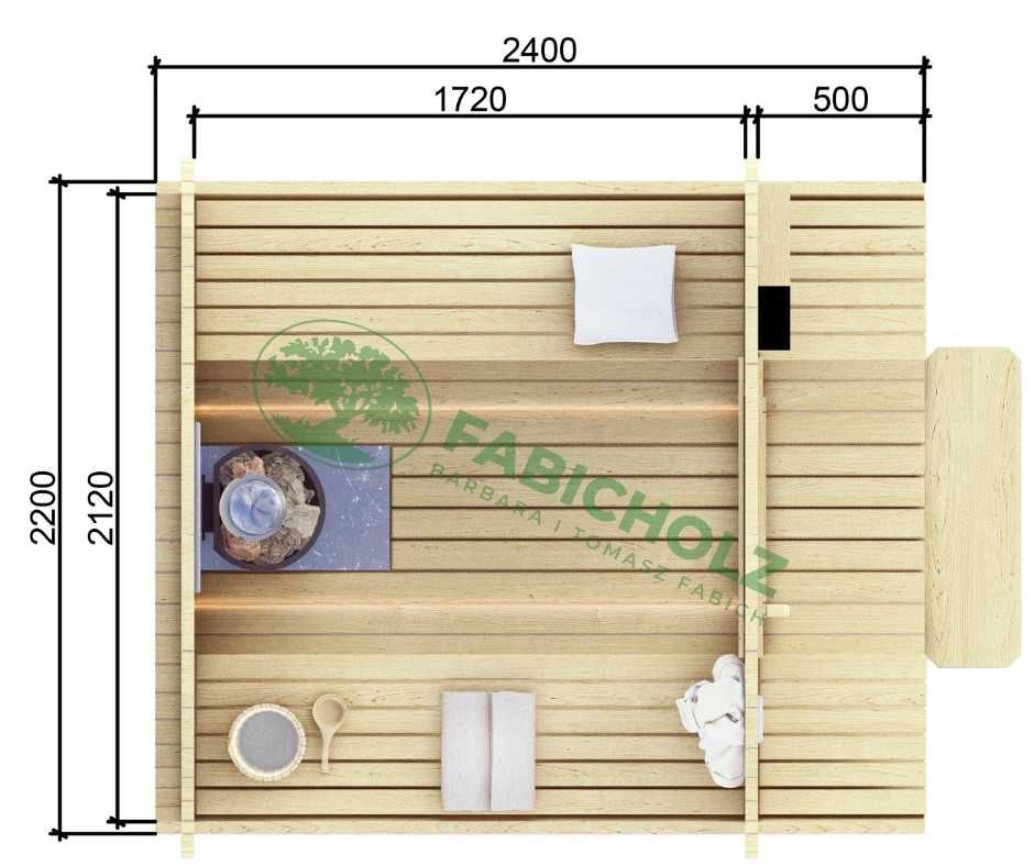 Cube Medium Open 2,4m sauna ogrodowa zewnętrzna