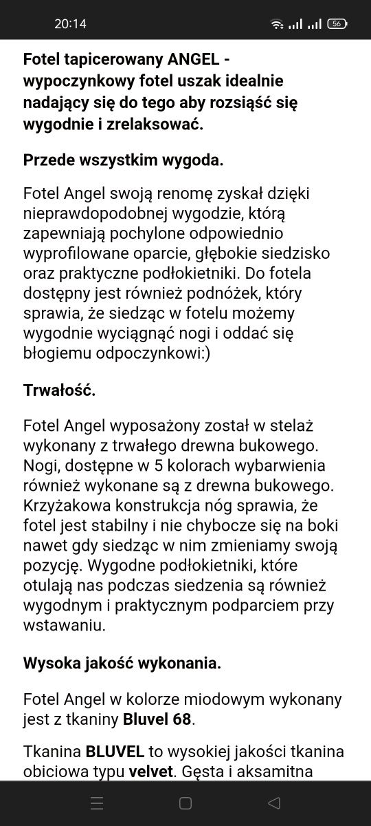 Fotel uszak z podnóżkiem, tkanina Velvet, świeżo wyprany Karcherem