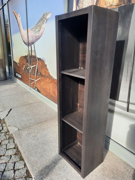 regał biurowy pokojowy na książki segregatory  półka słupek cieny brąz