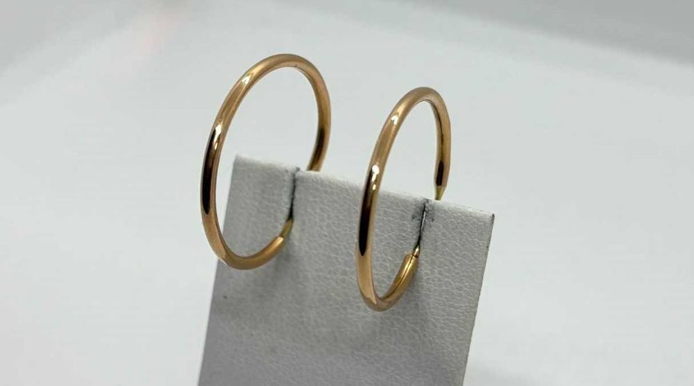 Złote Kolczyki Koła pr. 585 2,07g