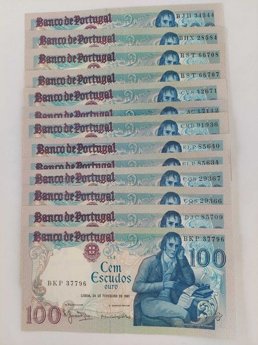 Notas antigas 100 escudos 1980-84 - Barbosa du Bocage ch.8