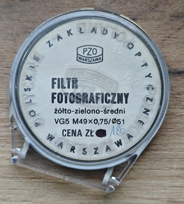 Filtr foto, żółto-zielony średni VG5 M49/0.75 np. do Heliosa 44-2 2/58