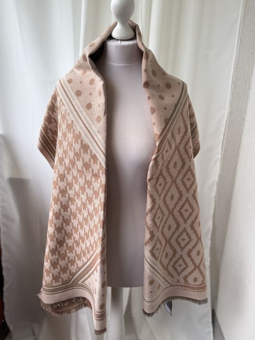 Szal kaszmirowy brżowy cashmere shawl