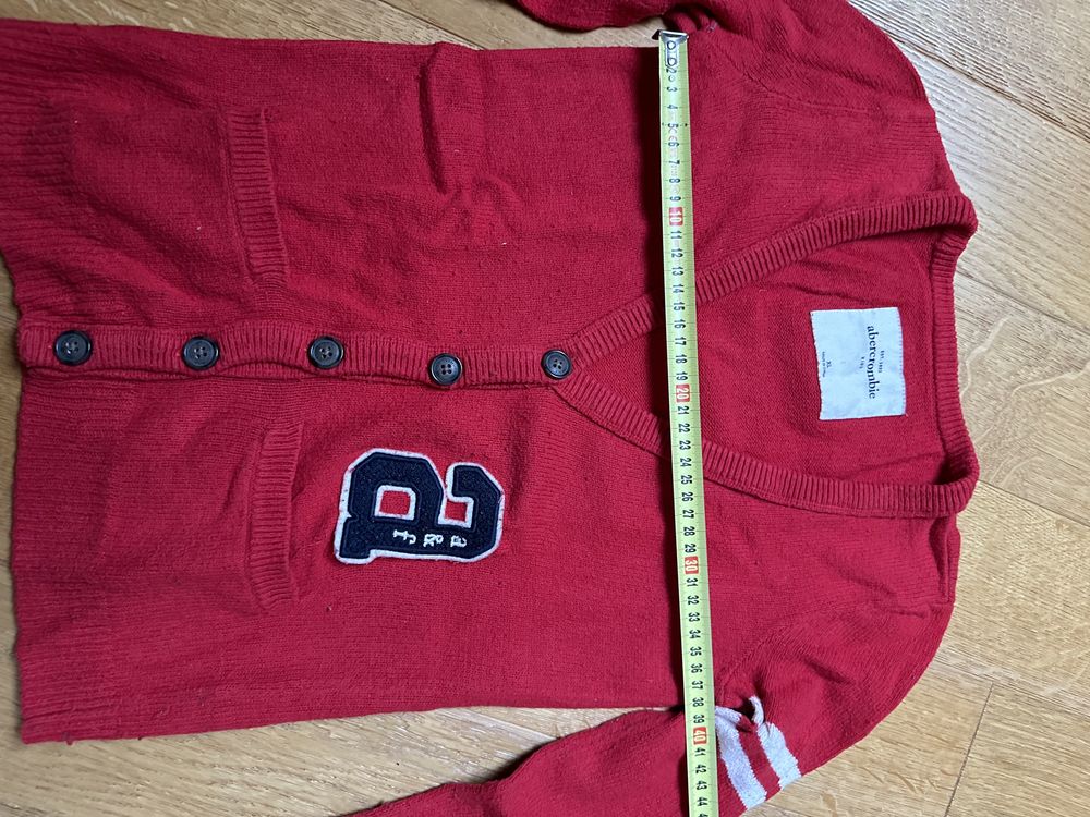 Sweter rozpinany Abercrombie r. XS czerwony