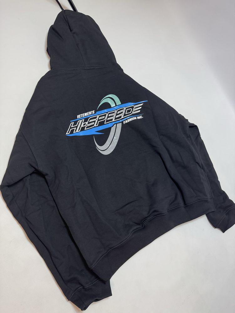 Худі Vetements Hi speed fashion INC M L black hoodie & balenciaga