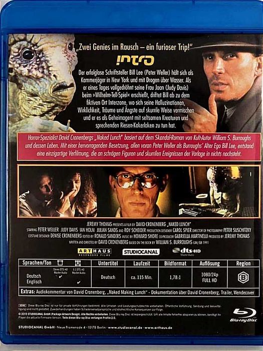 Cinema Autor de Culto David Cronenberg Naked lunch Blu-ray