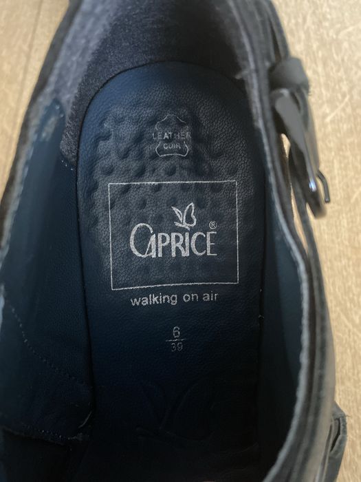 Półbuty Caprice, rozmiar 39, skóra zamszowa, czarne