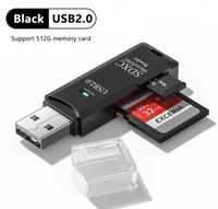 Czytnik kart SD microSD USB2.0 wsparcie dla 512GB