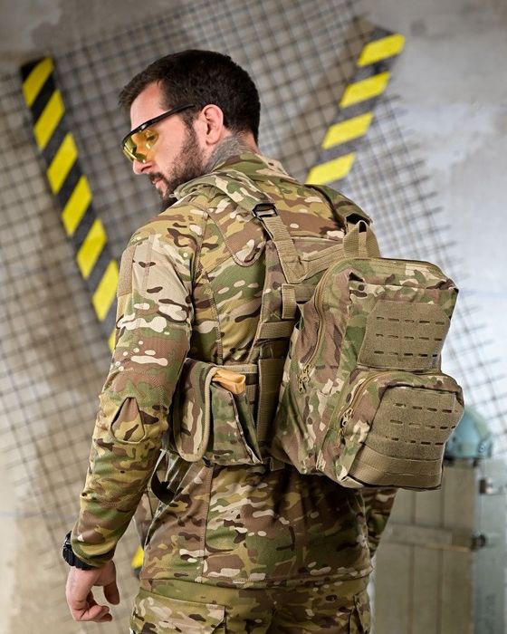 Плитоноска з рюкзаком + 7 ПІДСУМКІВ + напашник Мультикам + Сумка скиду