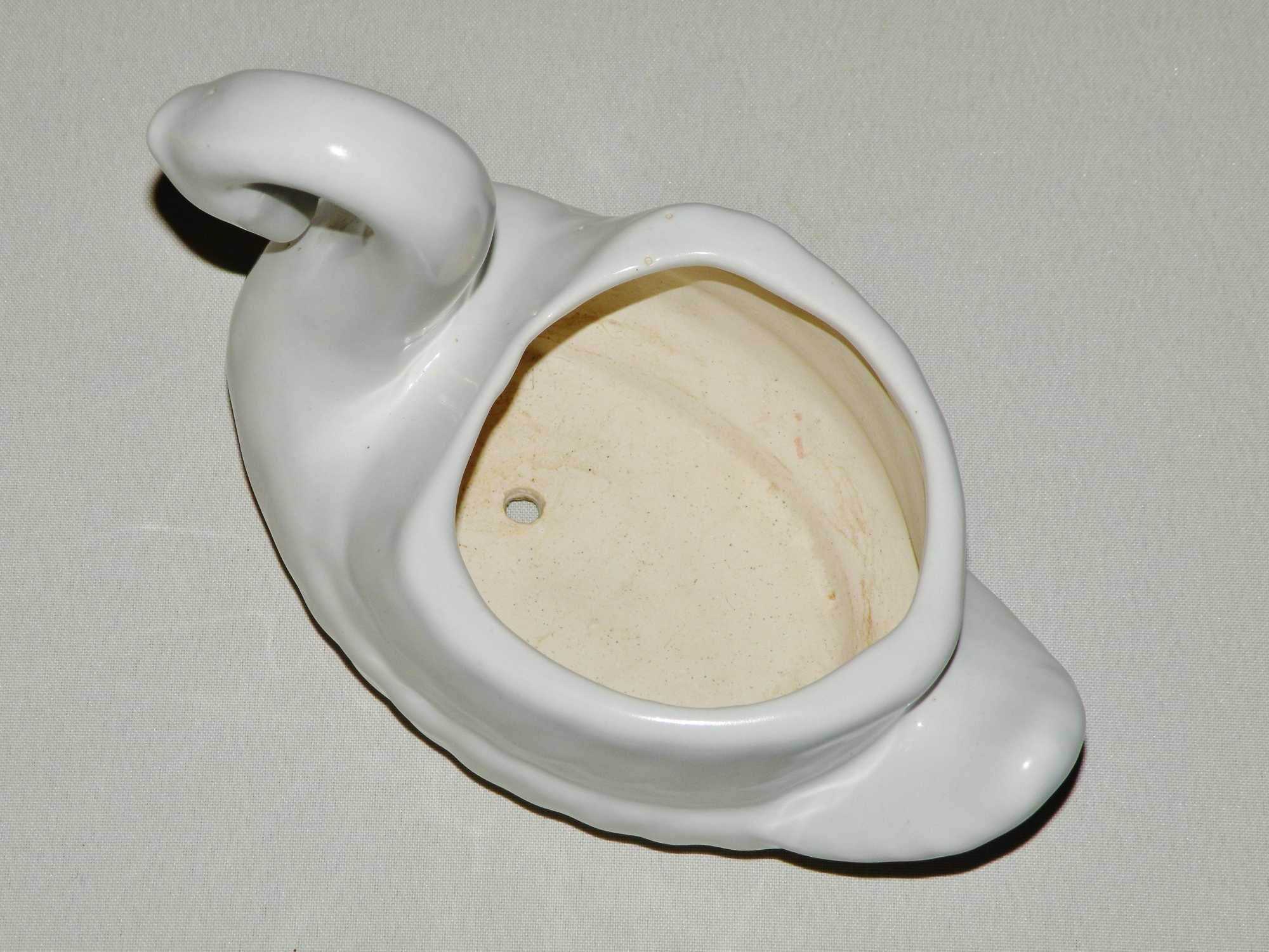 Doniczka ceramiczna szkliwiona w kształcie łabędzia