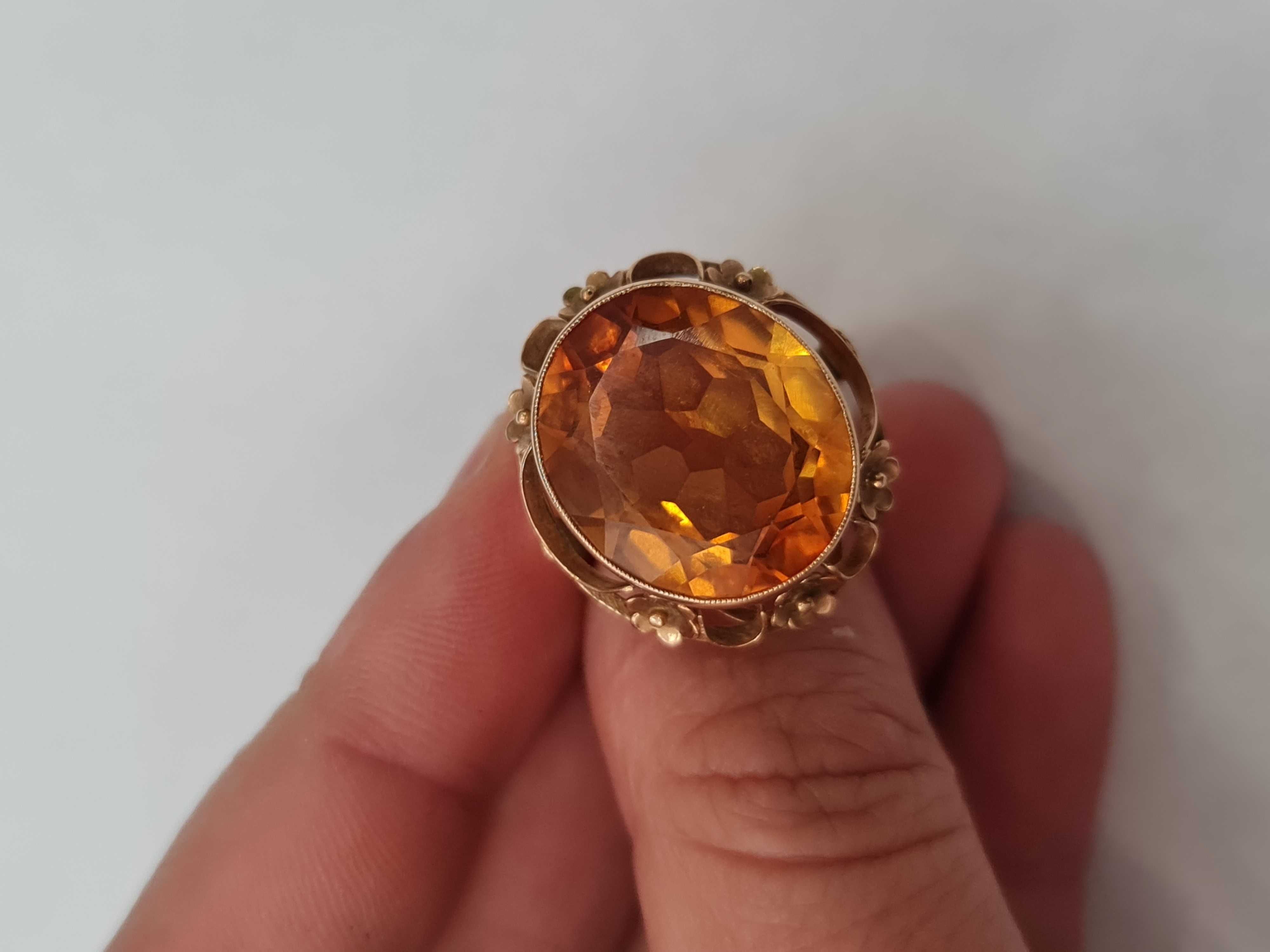 Wyjątkowy złoty pierścionek damski/ Retro PRL/ 585/ 9.66 gram/ R16