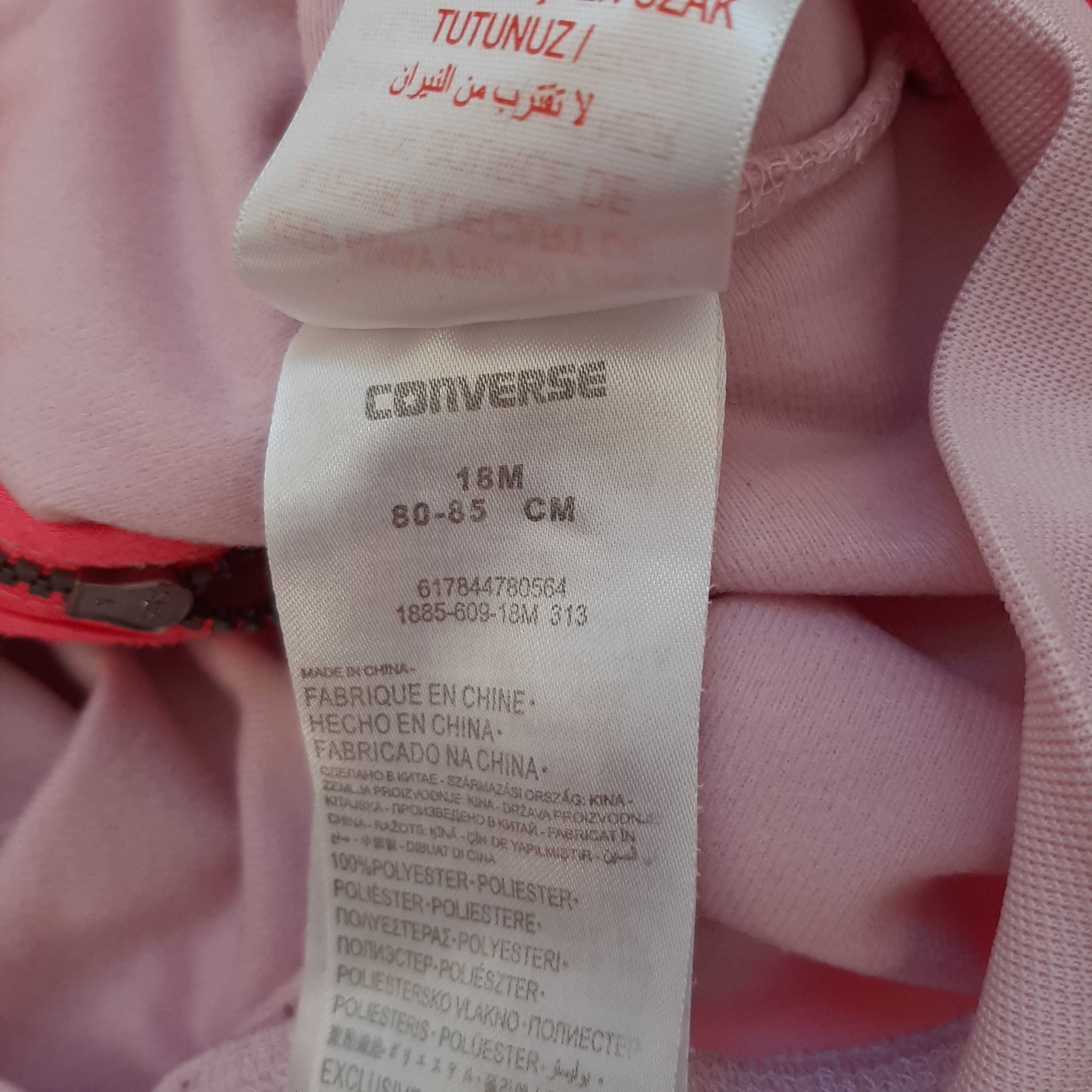 Różowy dres dresik bluza i spodnie komplet zestaw Converse 86 rozmiar