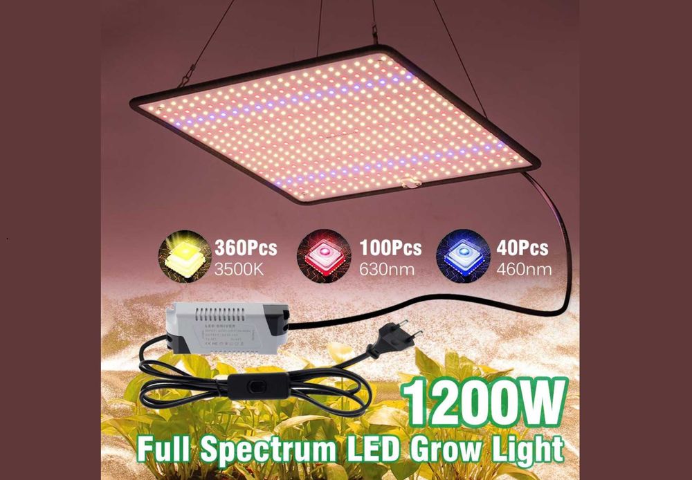 Фітолампа Повний спектр 40Вт 500LED | Фітопанель для дому та приміщень