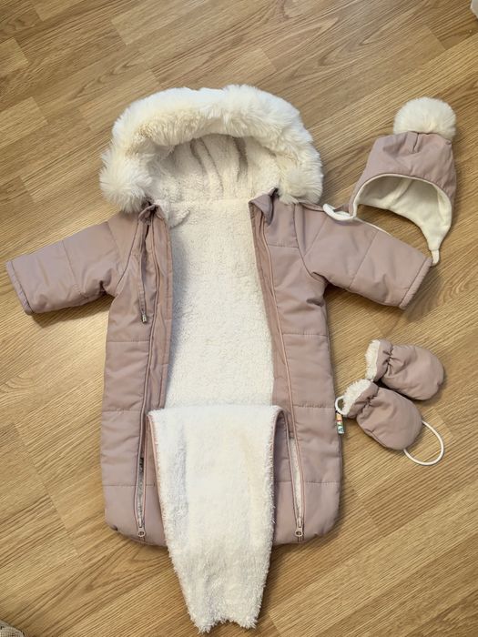 Зимовий комбінезон, комбінезон конверт дитячий дуже теплий 0-6 місяців