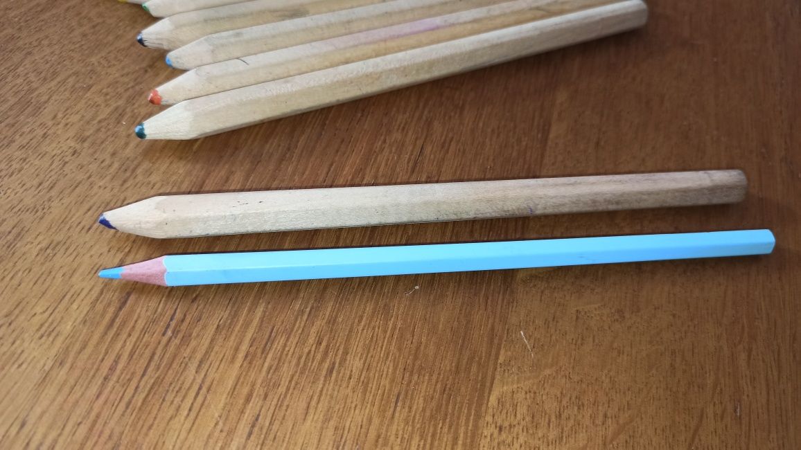 Товсті Кольорові олівці з дерева б/у грифель 4 мм