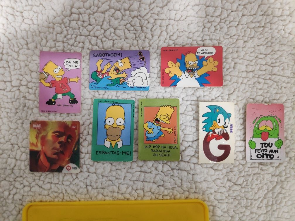 Bollycao cromos sonic marvel tás tou simpsons duel masters