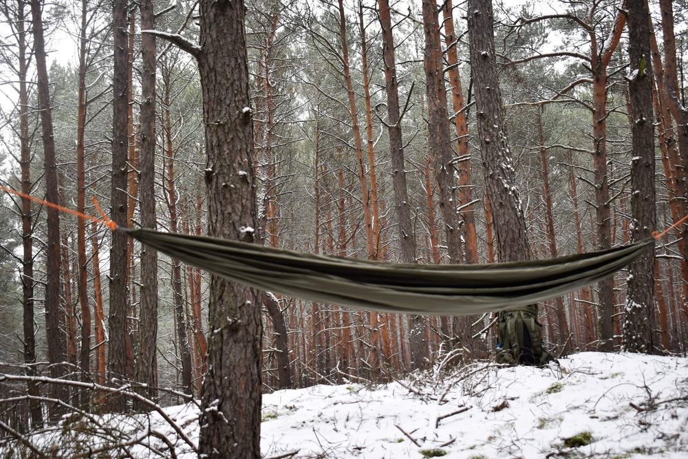 Polski hamak ultra light 3,3m 280g z linami turystyczny bushcraft