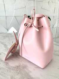 Torebka worek Mansur Gavriel Bucket Bag Różowa Skóra Naturalna