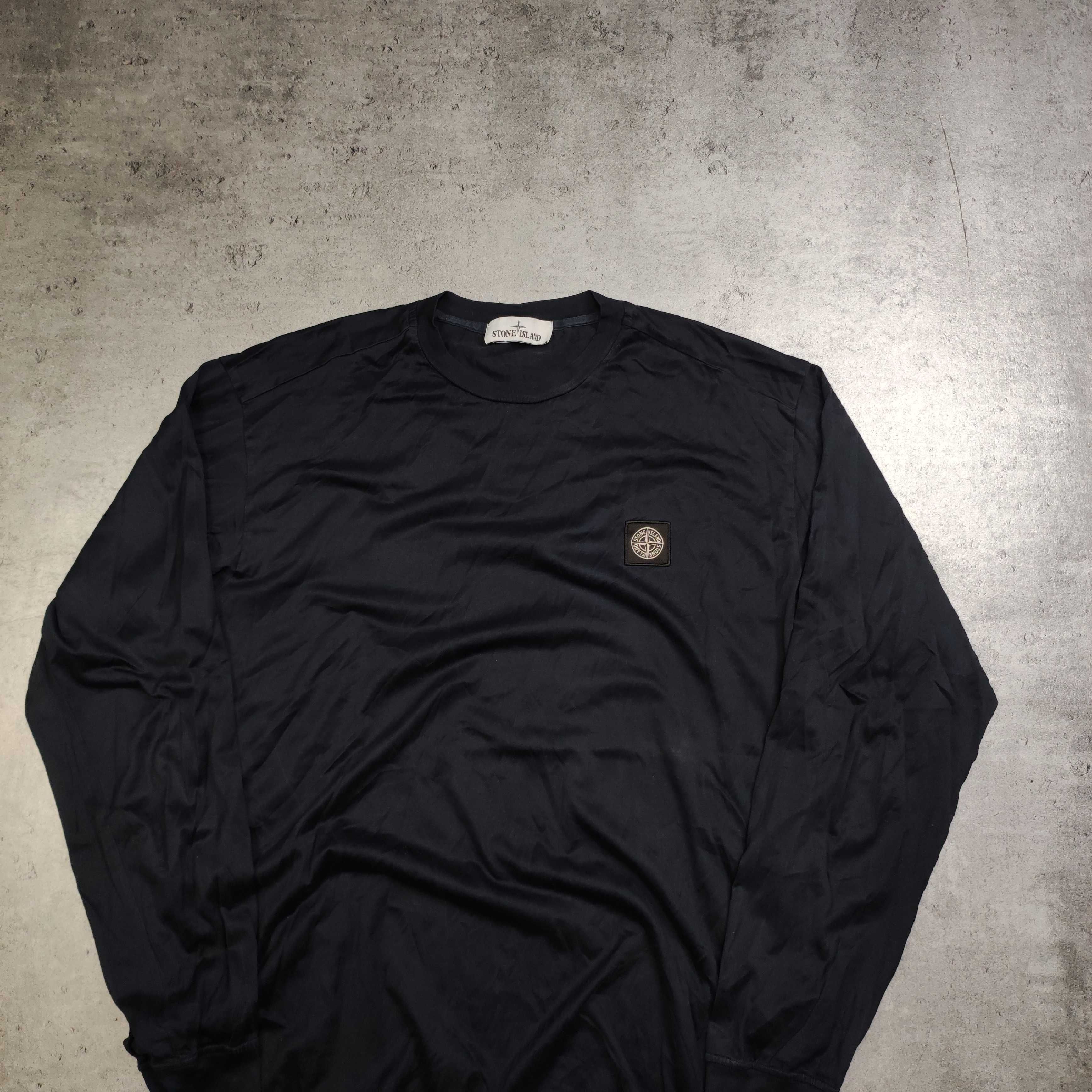 MĘSKA Koszulka Długi Rękaw Bluzka Casuals Stone Island PREMIUM Granat